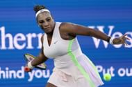 Williams plays a forehand